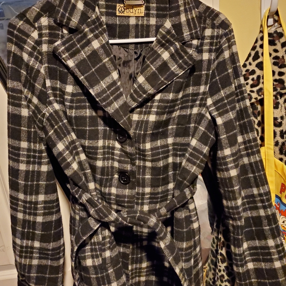 Odyn Pea Coat Plaid